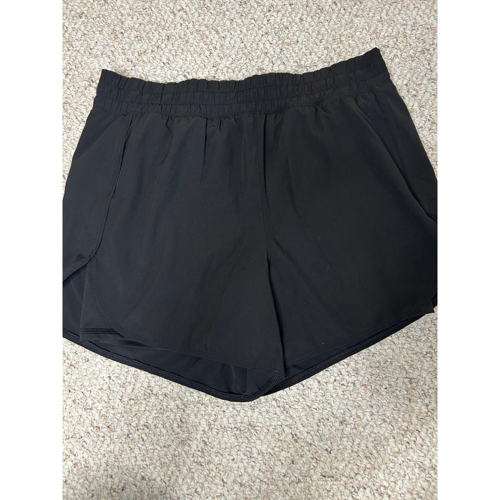 Avia Womens Black 2-in-1 Running Shorts Built-in Liner Large 12-14 3W054